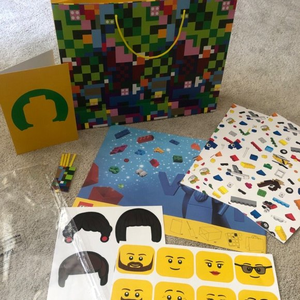 Lego Birthday Gift Bag Wrapping Paper Greeting Card Sticker Set New
